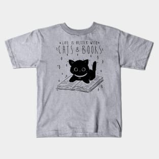 Purrfect Pair: Cats and Books for a Better Life! Kids T-Shirt